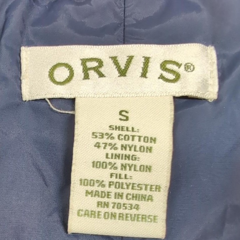 Orvis Womens Quilted Jacket Navy Blue Diamond Stitch Snap Collar Small 1775 - Picture 8 of 12